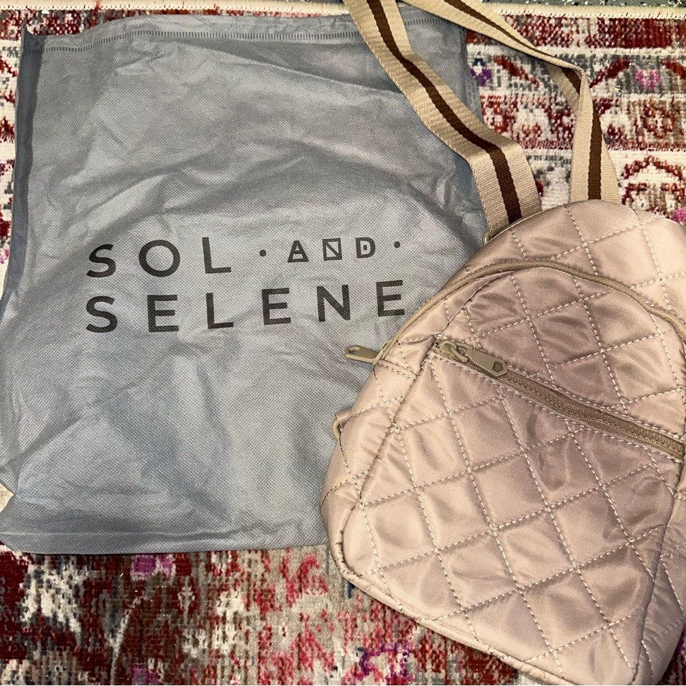 Sol and Selene Quilted Nude Backpack
